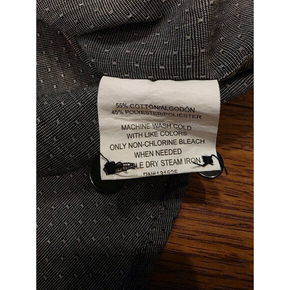 Beverly Hills Polo Club Shirt Mens Size XL Black Dk‎ Gray Long Sleeve Button Up - Picture 7 of 8